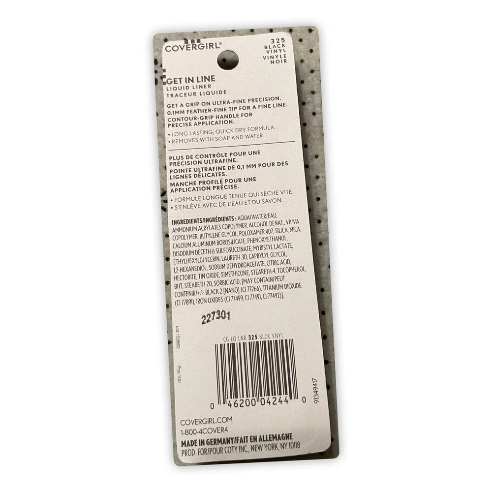 Covergirl Get In Line Liquid Liner, 325 Black‎ Vinyl, 2.5 ml/0.08 fl. oz.